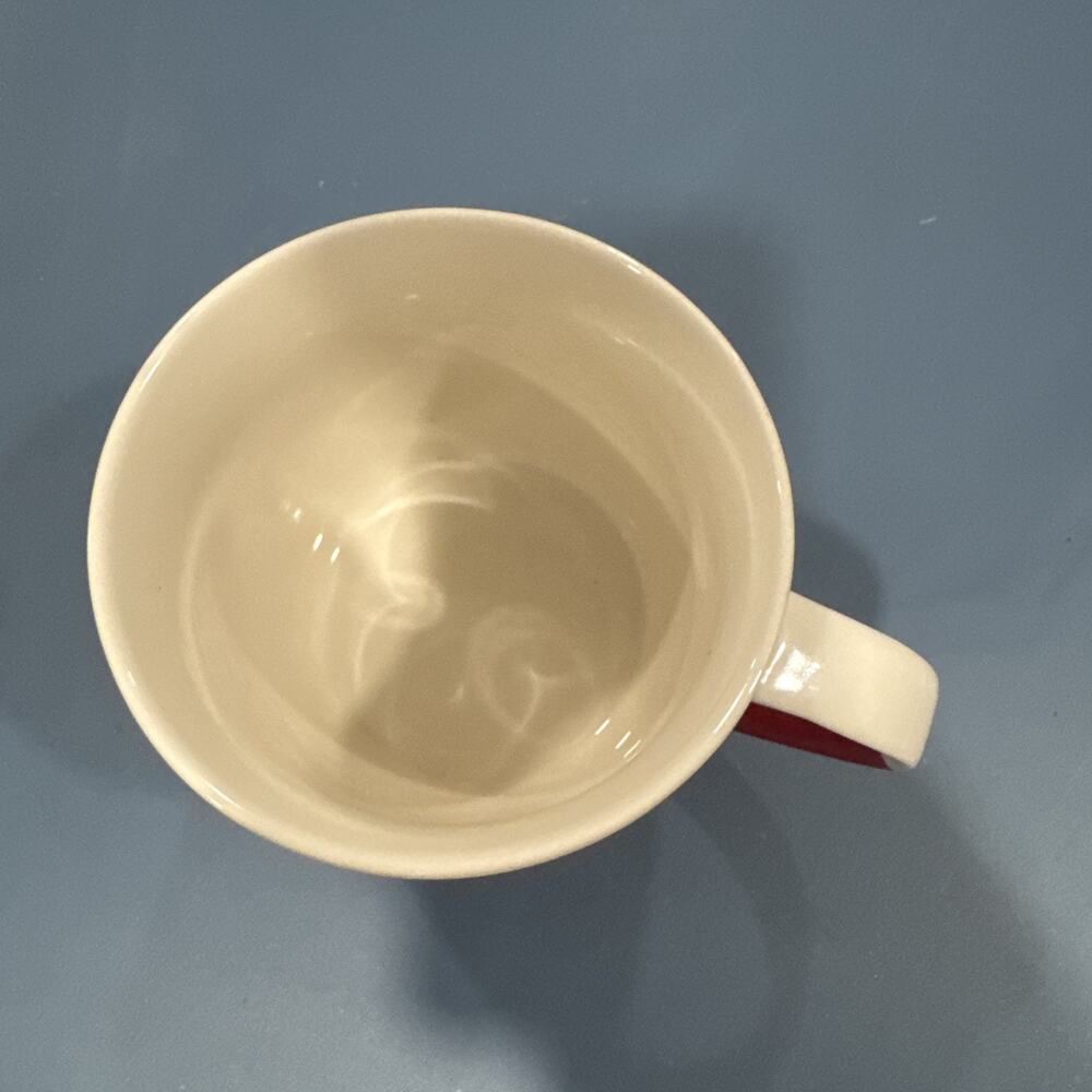 STARBUCKS White /Red 14 oz Coffee Mug Cup Bone China Color Block - Picture 2 of 6